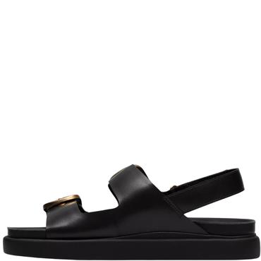 CLARKS  WOMENS  SANDAL - BLACK LEATHER